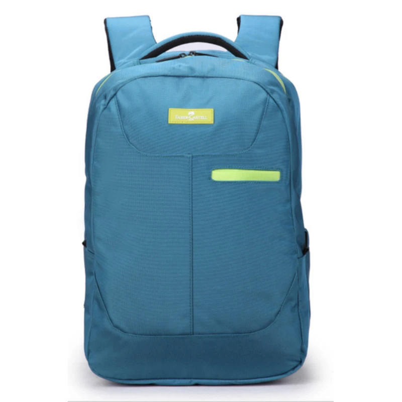 FaberCastell Urban Bag 2 Compt Backpack, Petrol Blue&Green Zipper - فابر كاستل