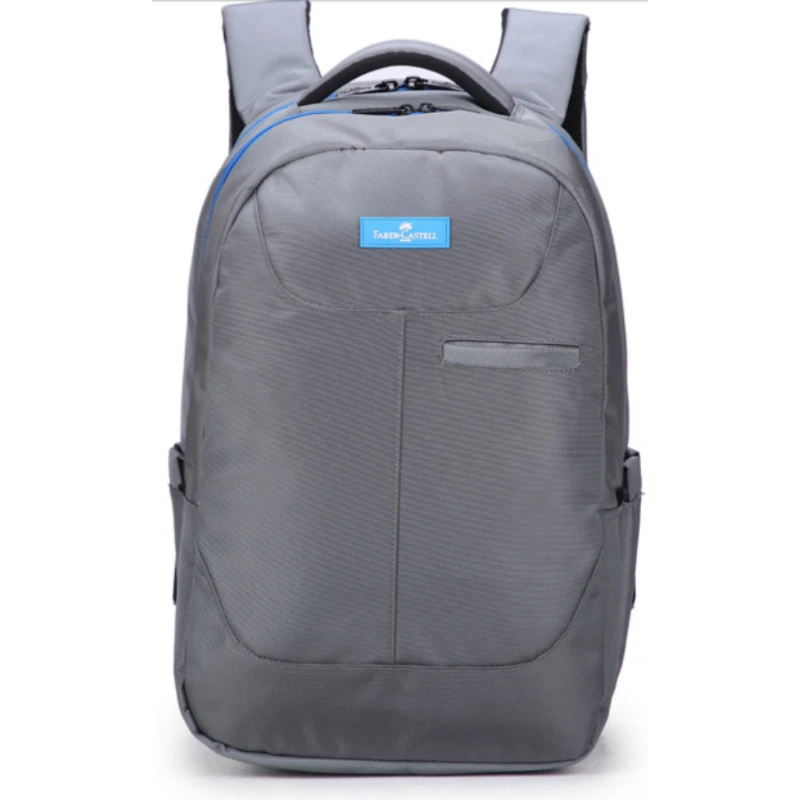 FaberCastell Urban Bag 2 Compt Backpack, Grey&Blue Zipper - فابر كاستل