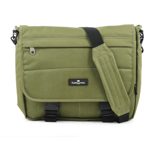 FaberCastell Light Shoulder Bag 3 Compt Backpack, Green FaberCastell Light Shoulder Bag 3 Compt Backpack, Green