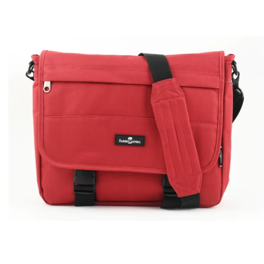 FaberCastell Light Shoulder Bag 3 Compt Backpack, Red FaberCastell Light Shoulder Bag 3 Compt Backpack, Red