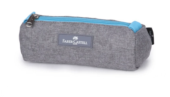 Faber Castell Small Pencil Case 1-Compartment, Grey&Blue - فابر كاستل