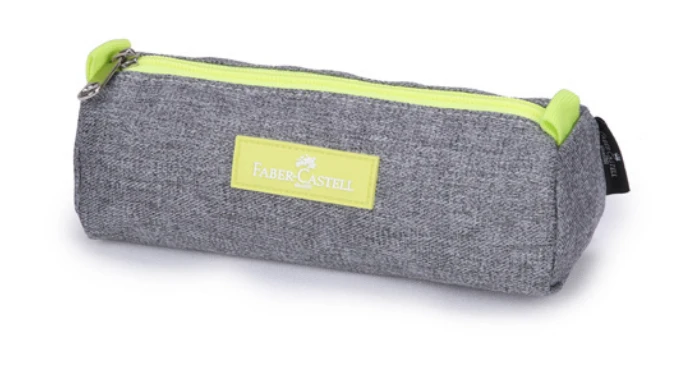 Faber Castell Small Pencil Case 1-Compartment, Grey&Blue-Yellow Cactus - فابر كاستل