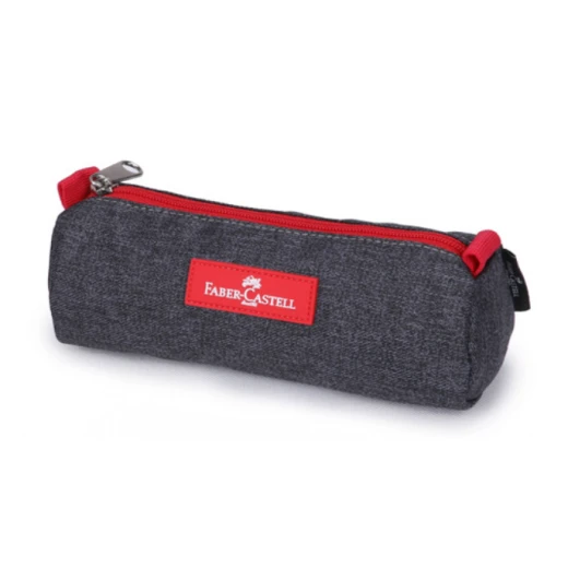 Faber Castell Small Pencil Case 1-Compartment, Dark Grey &Red Zipper Faber Castell Small Pencil Case 1-Compartment, Dark Grey &Red Zipper