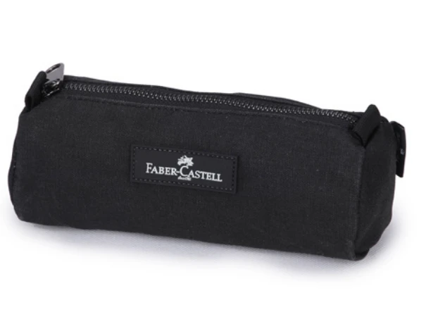Faber Castell Small Pencil Case 1-Compartment, Black&Jeans - فابر كاستل