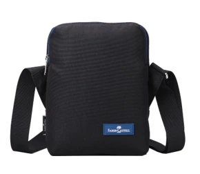 Faber Castell Insulated School Lunch Bag 2-Compartment, Black&Blue Zipper Faber Castell Insulated School Lunch Bag 2-Compartment, Black&Blue Zipper