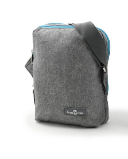 Faber Castell Insulated School Lunch Bag 2-Compartment, Grey&Turquoise Zipper Faber Castell Insulated School Lunch Bag 2-Compartment, Grey&Turquoise Zipper