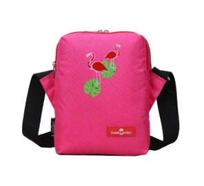 Faber Castell Insulated School Lunch Bag 2-Compartment, Pink & Flamingo - فابر كاستل