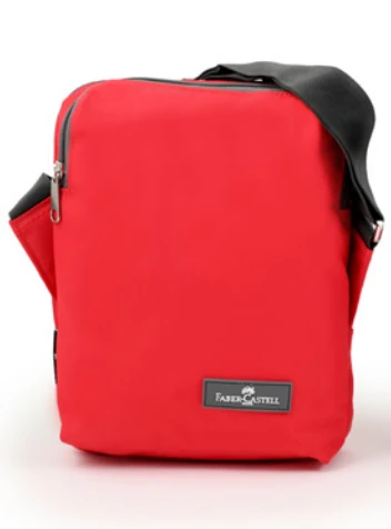 Faber Castell Insulated School Lunch Bag 2-Compartment, Red&Grey Zipper - فابر كاستل