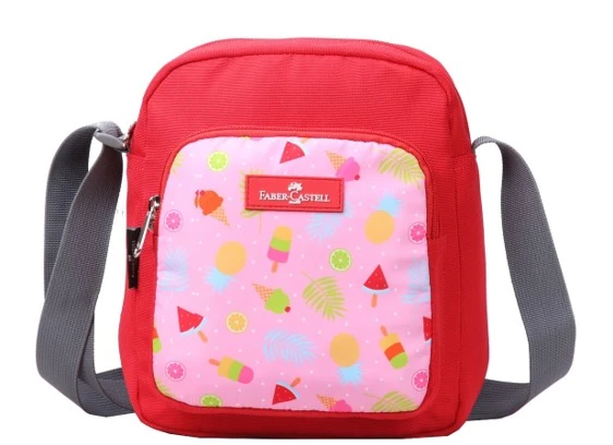 Faber Castell Insulated School Lunch Bag 4-Compartment, Red&Pink Ice Cream - فابر كاستل