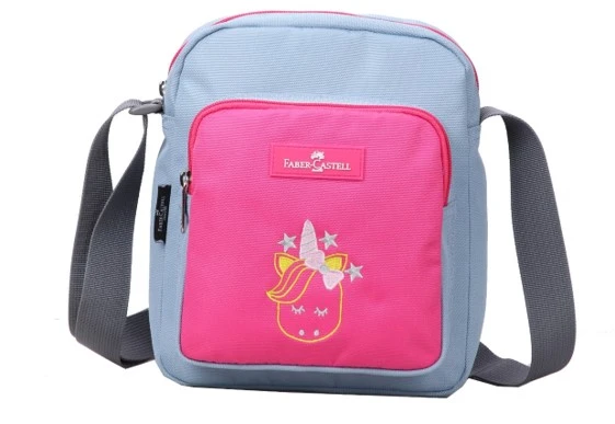 Faber Castell Insulated School Lunch Bag 4-Compartment, Light Grey&Pink Unicorn - فابر كاستل