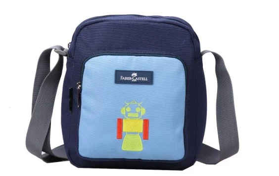Faber Castell Insulated School Lunch Bag 4-Compartment, Dark Blue&Blue Robot - فابر كاستل