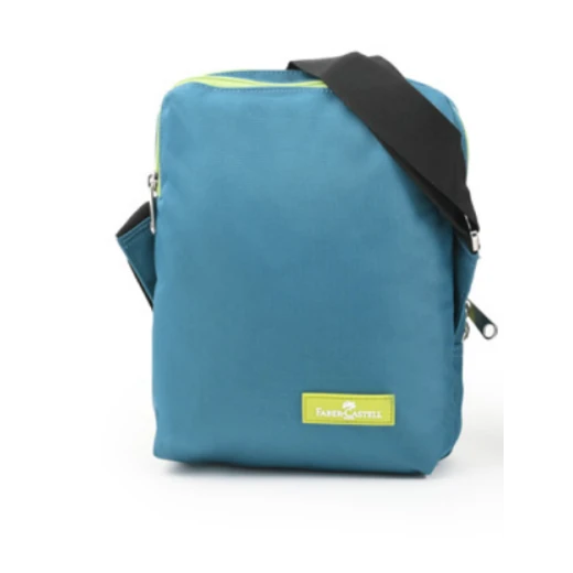 Faber Castell Insulated School Lunch Bag 2-Compartment, Petrol Blue&Green Zipper