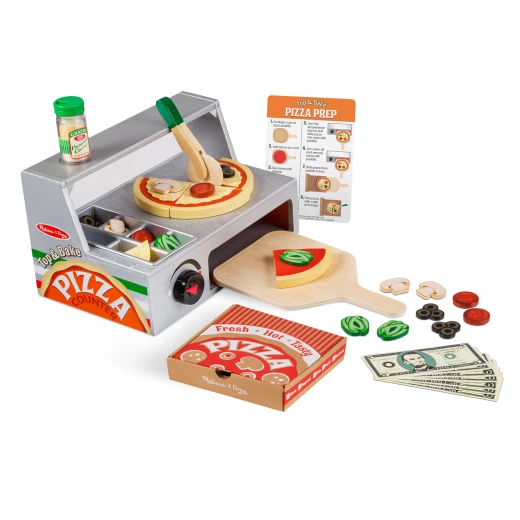 طعام خشبي للعب توب اند بيك بيتزا كاونتر من ميليسا اند دوج طعام خشبي للعب توب اند بيك بيتزا كاونتر من ميليسا اند دوج