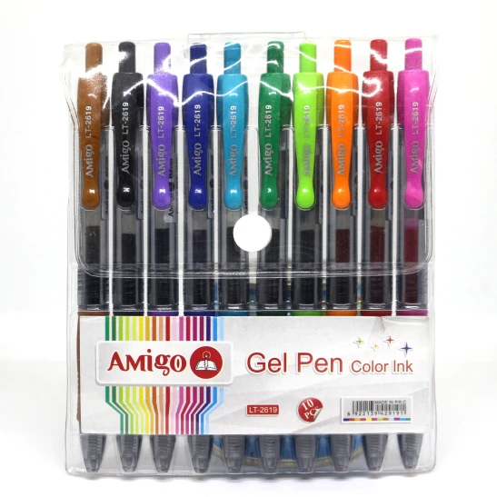 Amigo 10 Color  Pen, Retractable Multicolor Ballpoint Mini pens, Assorted - Amigo