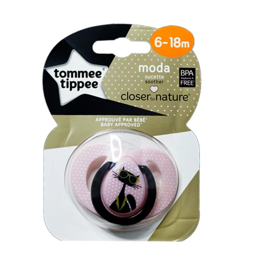 Tommee Tippee Closer To Nature Moda Soother, 6-18 Months, Pink&Back Tommee Tippee Closer To Nature Moda Soother, 6-18 Months, Pink&Back