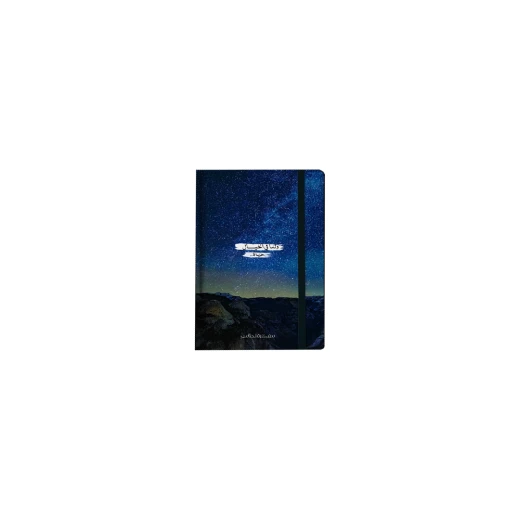 دفتر ملاحظات بتصميم غلاف الفضاء من مفكرة, مع مطاط, 20*15 سم, اللون الأزرق - مفكرة - Image 2