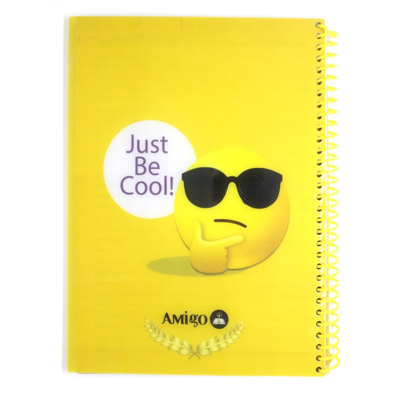 Amigo Just be Cool Wire Notebook, Yellow, 70 page, 2 Subjects - Amigo