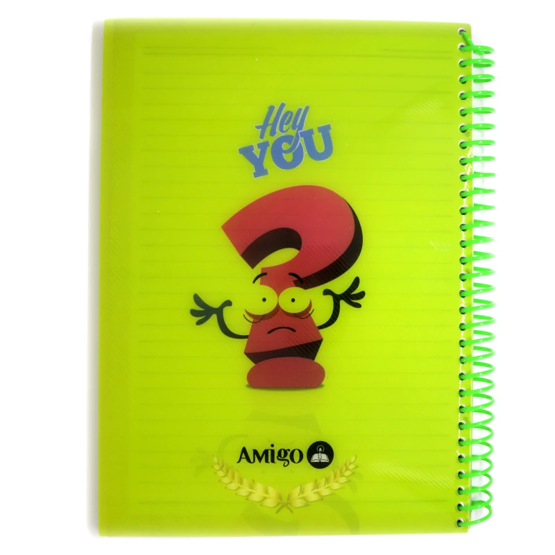 Amigo Hey you Wire Notebook, Green, 70 page, 2 Subjects - Amigo
