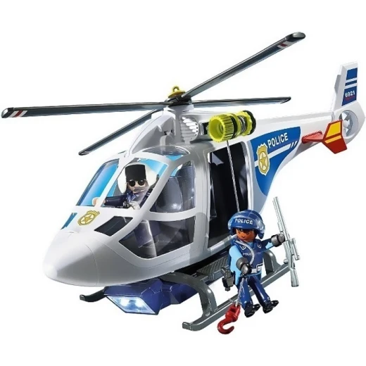 Playmobil Police Helicopter With Led Searchlight For Children - بلاي موبيل - Image 2