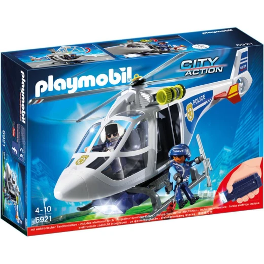 Playmobil Police Helicopter With Led Searchlight For Children Playmobil Police Helicopter With Led Searchlight For Children