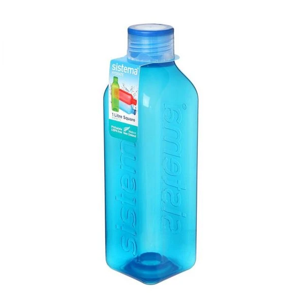مطرة ماء مربعة هيدرات من سيستيما، لتر - أزرق - سيستما