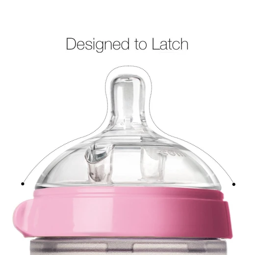 رضاعة الأطفال المصنوعة من المطاط من كوموتومو, اللون الزهري, 150 مل - كوموتومو - Image 4