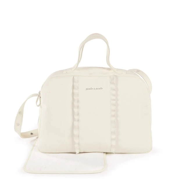 Pasito a Pasito Ivory Diaper Bag with Changing Mat - 42 x 31 x 16 cm - باسيتو اه  باسيتو