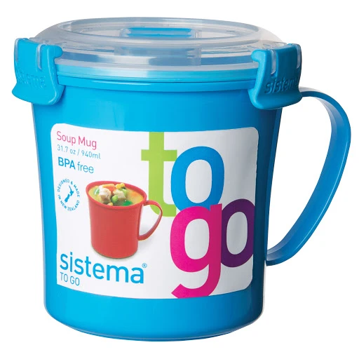 Sistema To Go Microwave Soup Mug - 656 ml, Light Blue - سيستما