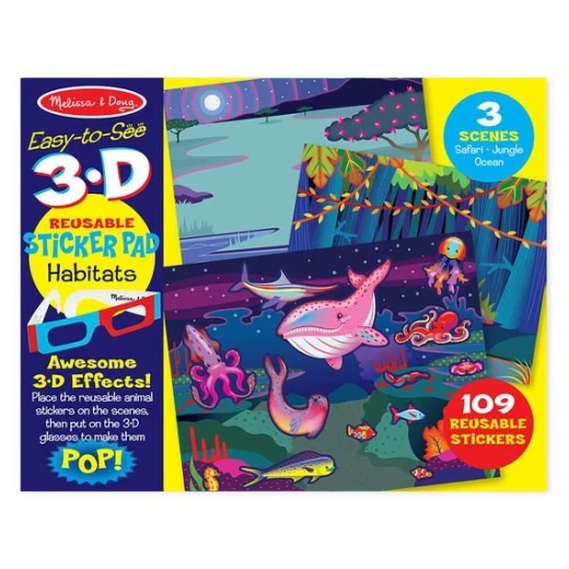 Melissa & Doug Easy-to-See 3-D Reusable Sticker Pad - Habitats Melissa & Doug Easy-to-See 3-D Reusable Sticker Pad - Habitats