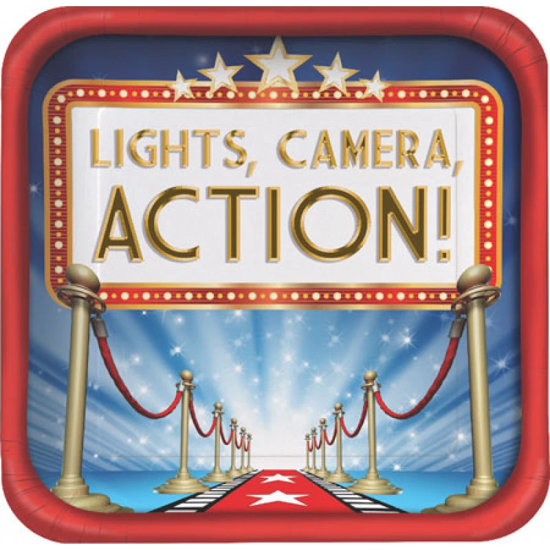 Creative Converting - Hollywood Movie Night 8 Dinner Plates