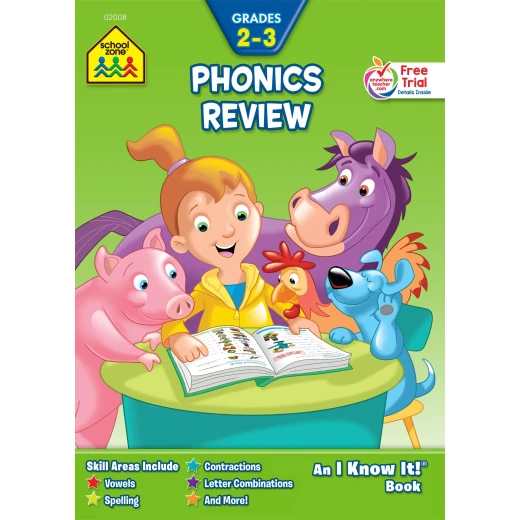 School Zone Phonics Review 2-3 Workbook, 32 pages School Zone Phonics Review 2-3 Workbook, 32 pages