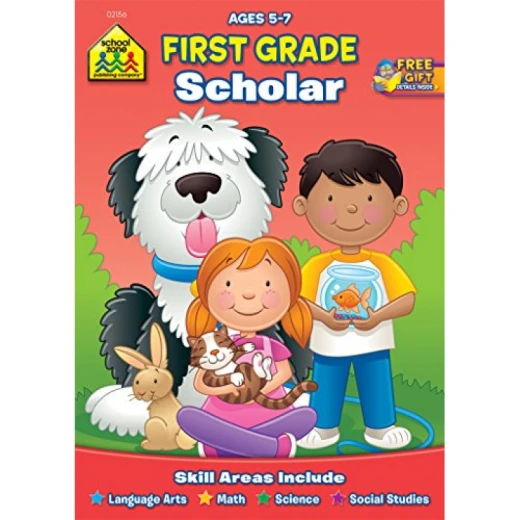 School Zone First Grade Scholar Workbook, 32 pages School Zone First Grade Scholar Workbook, 32 pages
