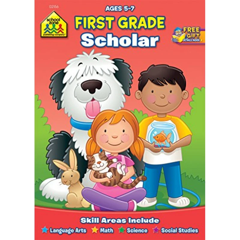 School Zone First Grade Scholar Workbook, 32 pages - سكول زون