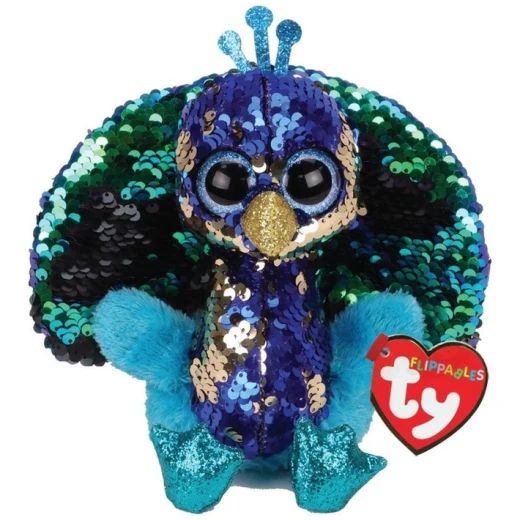 Ty Beanie Babies Flippables Tyson - Peacock Medium Ty Beanie Babies Flippables Tyson - Peacock Medium