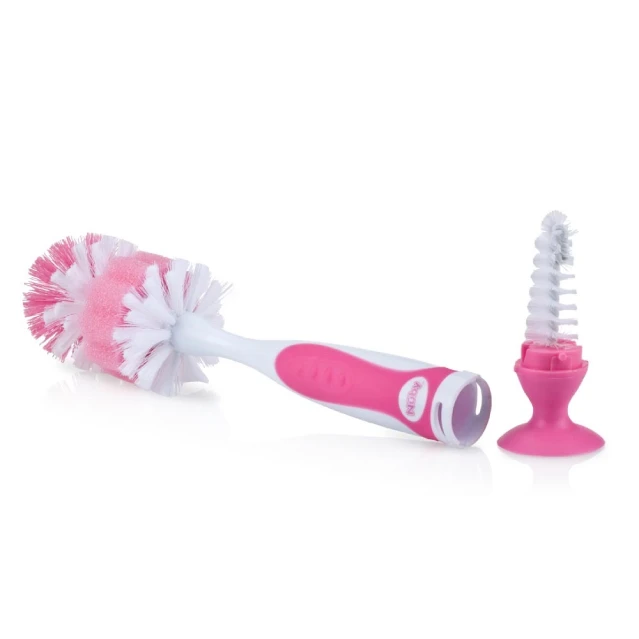 Nuby Bottle and Nipple Brush, Pink - نوبي