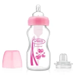 Dr. Brown's, 270 ml Wide-Neck "Options" Transition Bottle w/ Sippy Spout - Pink, 1-Pack - دكتور براونز