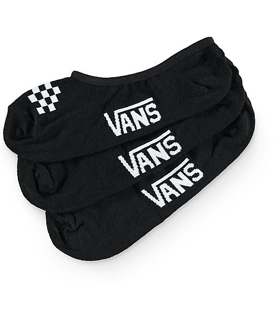 Vans Classic Canoodle 3 Pack Black Women's No Show Socks Shoes, US 7-10 - فانز