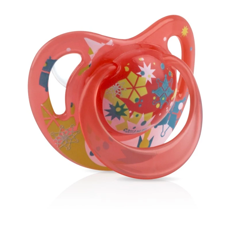 Nuby Classic Silicone Pacifier- orthodontic (6-18m) - زهري - نوبي