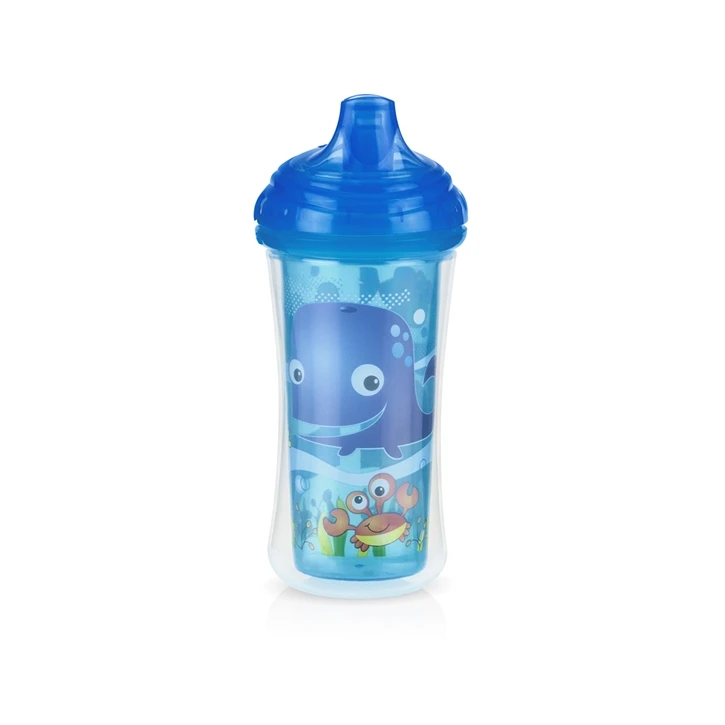 Nuby Insulated Click-it Hard Spout Cup 270ml - Blue - نوبي