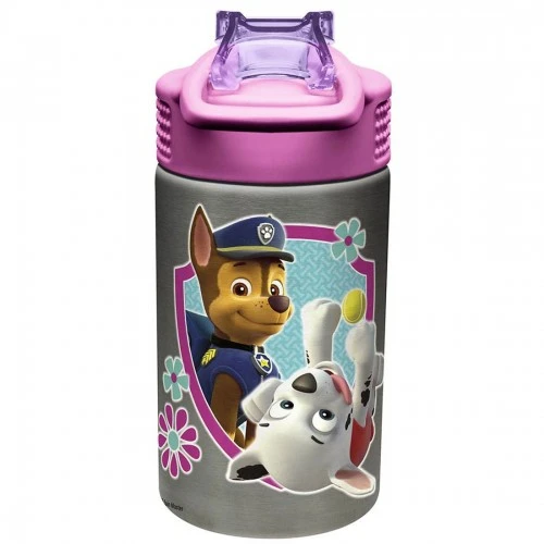 Zak Paw Patrol Skye Stainless Action Lid Carry Loop Straw 15.5 oz. Water Bottle