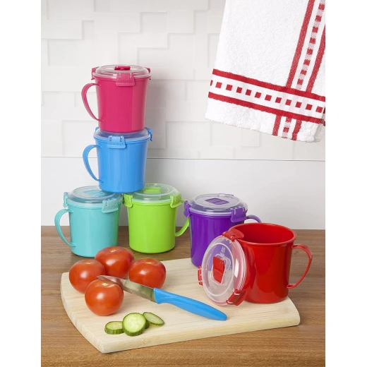 Sistema To Go Microwave Soup Mug - 656 ml, Orange - سيستما - Image 4