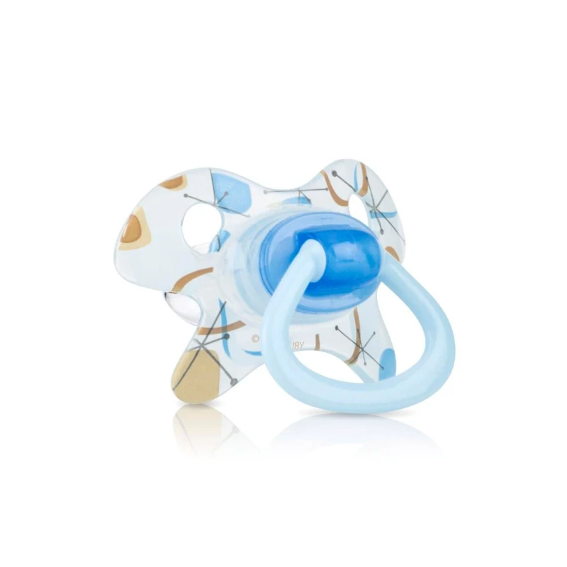 Nuby Pacifier Orthodontic GEO (0-6 Months) - ازرق - نوبي