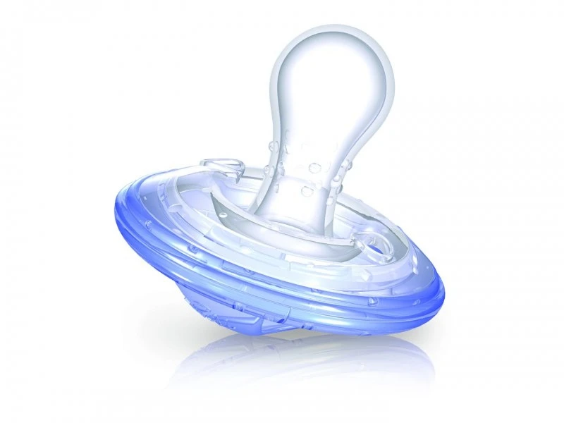 Nuby Natural Touch SoftFlex Pacifier Cherry 0-6m, Blue - نوبي