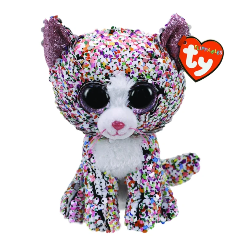 Ty Beanie Boos Flippable - Confetti the Cat (Medium) - Ty