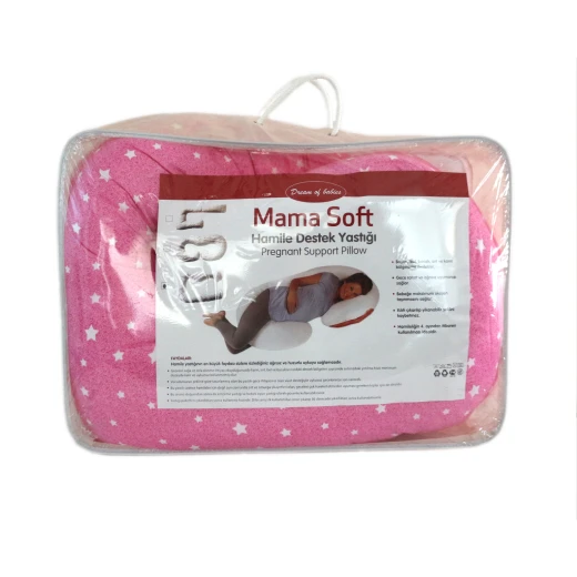 Pragnancy Body Pillows Pink with White Stars - U Shape with Zipper Pragnancy Body Pillows Pink with White Stars - U Shape with Zipper