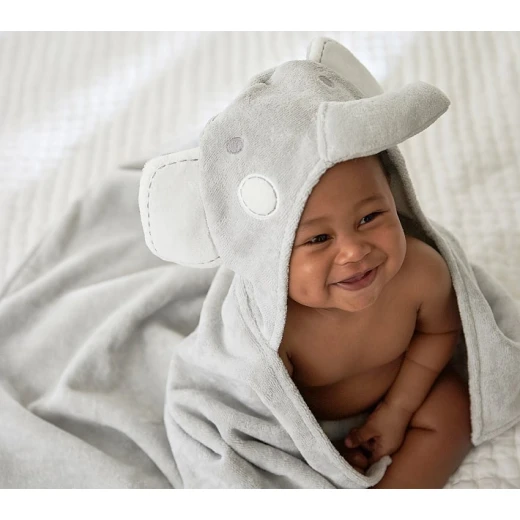 Soft Wrapper - Baby Blanket for Babies - Dark Grey Elephant - Image 3