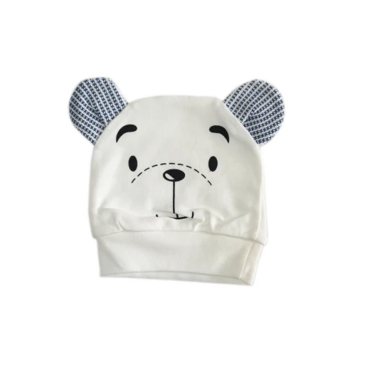 Newborn Baby Brown Bear Hat - White Newborn Baby Brown Bear Hat - White