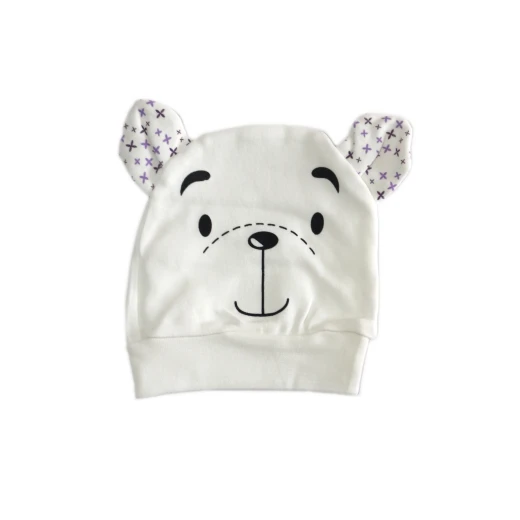 Newborn Baby Brown Bear Hat - White Newborn Baby Brown Bear Hat - White