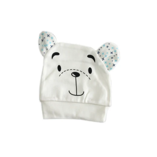 Newborn Baby Brown Bear Hat - White Newborn Baby Brown Bear Hat - White