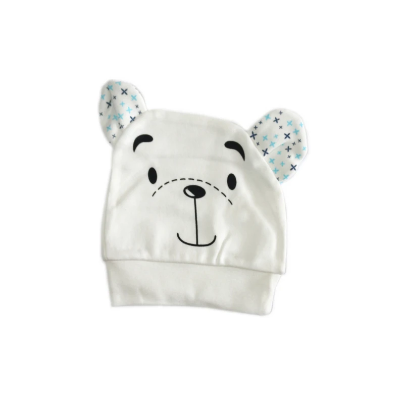 Newborn Baby Brown Bear Hat - White